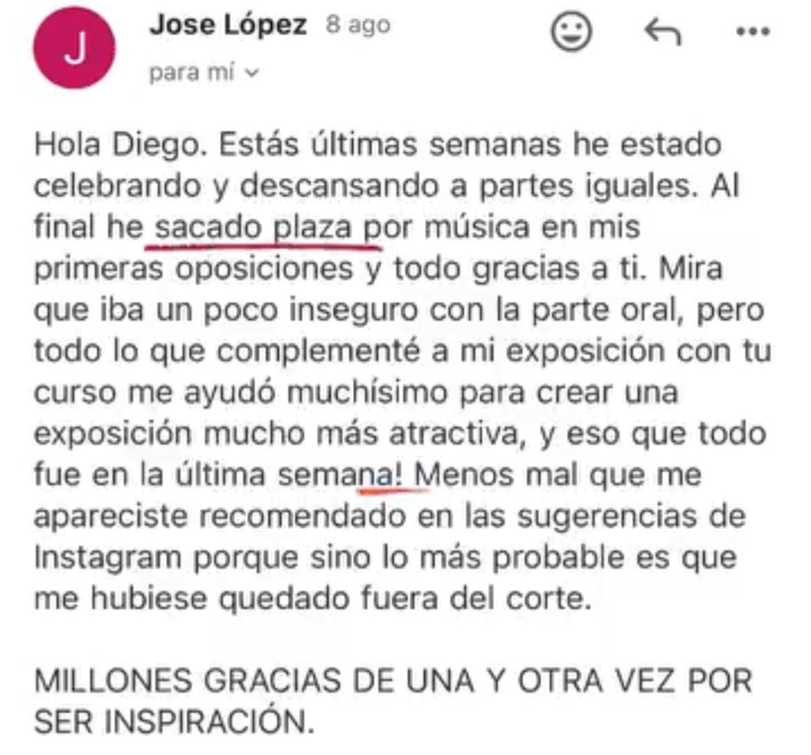 Testimonio 10 del curso Comunica Para Plaza